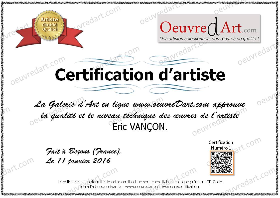exemple de diplome artiste certifié