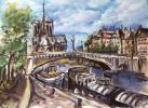 Artiste : VANÇON Eric  /  Titre : Notre Dame, vue du Pont de Sully