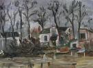 Artiste : VANÇON Eric  /  Titre : Maisons au bord de la Marne, après la grande tempête 